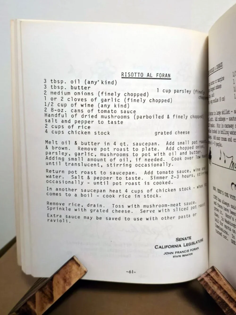 RARE 1984 Political Signature Cookbook - San Francisco History